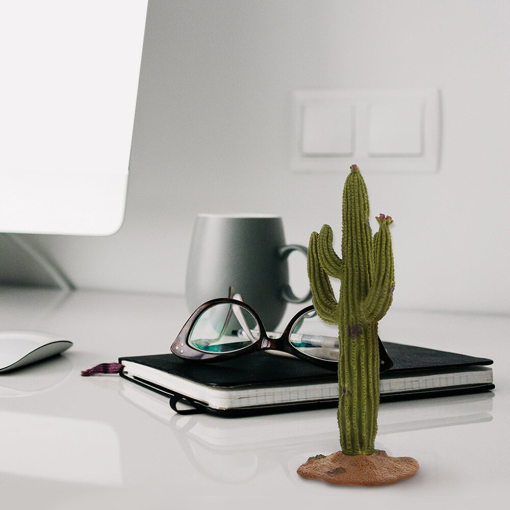 2PCS Simulated Cactus Adornments Lifelike Cactus Figurine Cactus Modeling Statue