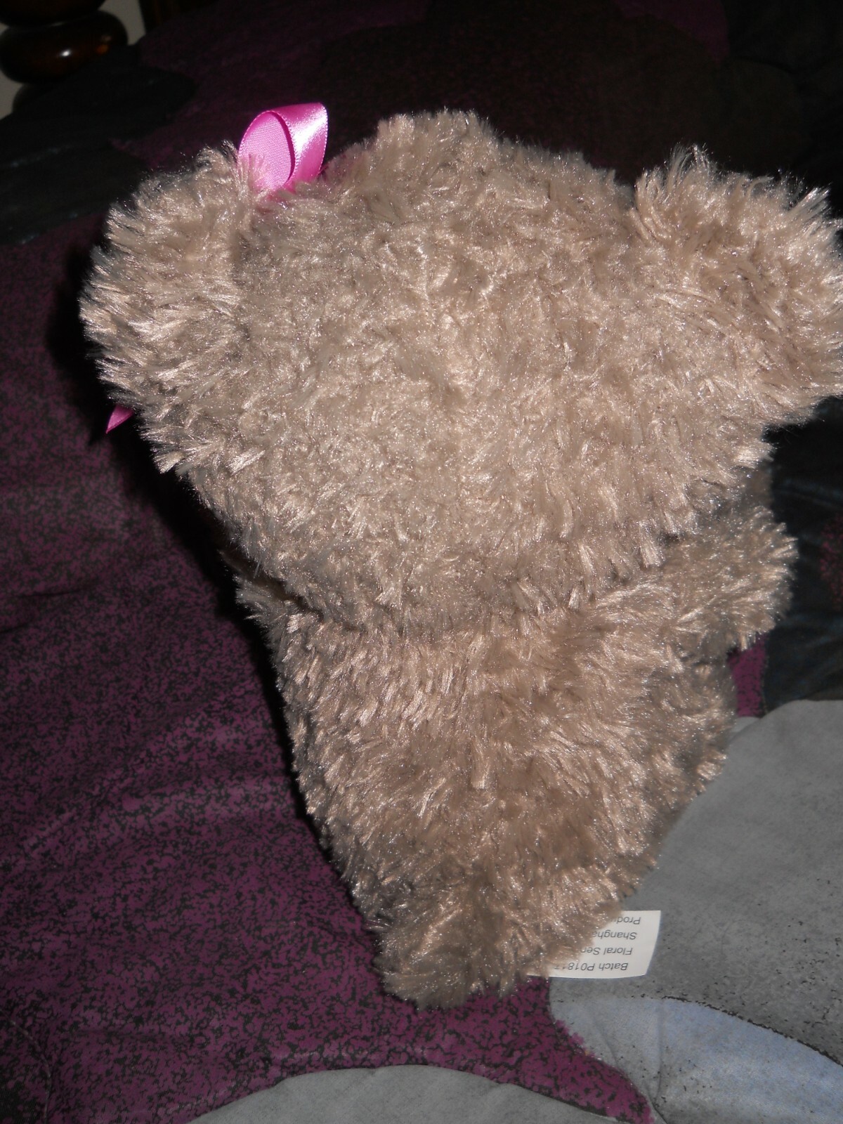 NEW ~ Flower Vase Stuffed Plush Animal Holder~ Teddy w/ connecting paws ~15 in _