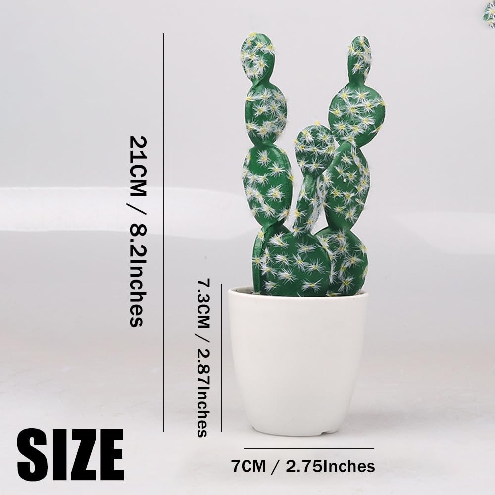 Artificial Cactus Faux Plant,Lifelike Small Fake Plants Succulents Plant,Pott…