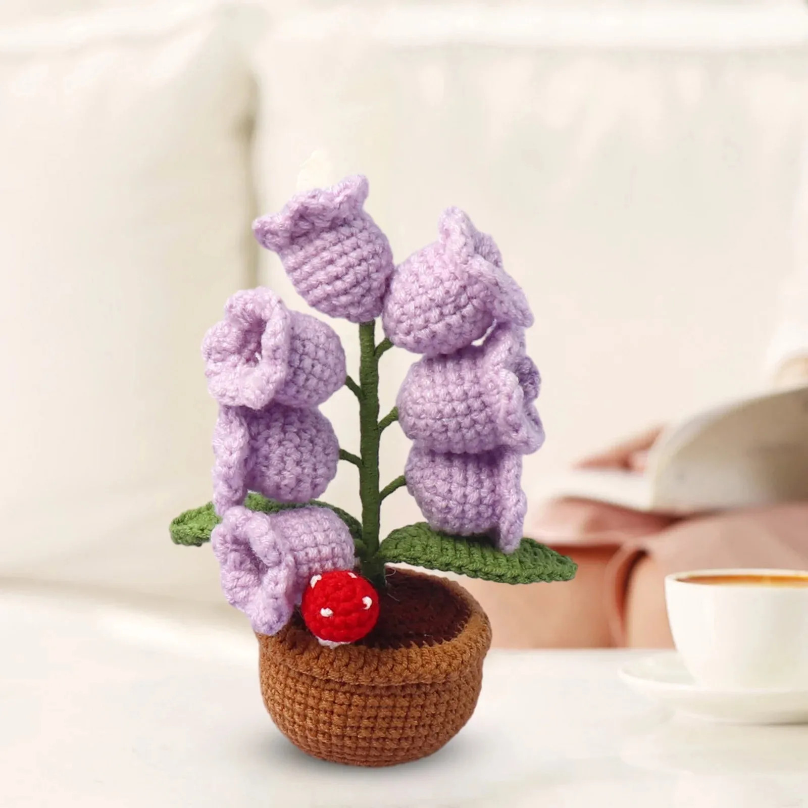 LED Crochet Lily of the Valley Flower Pot Mother’s Day Gift