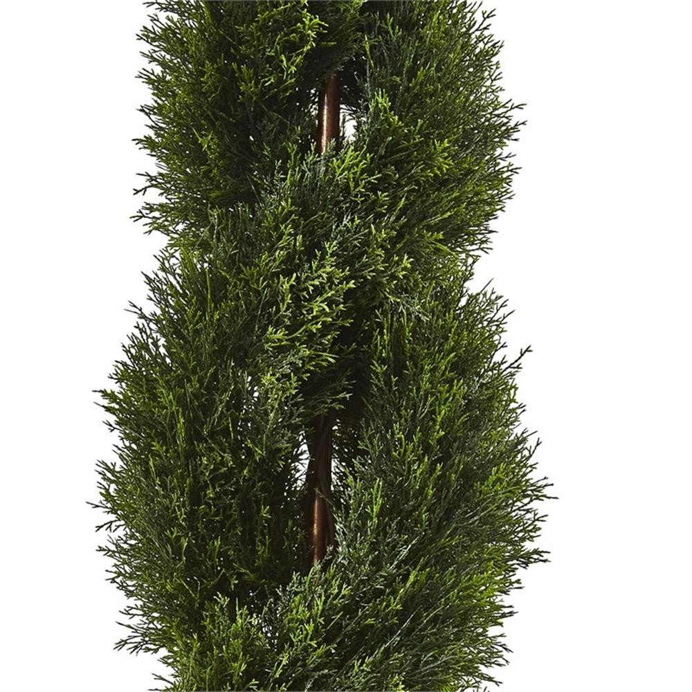 Pemberly Row 48″ Double Pond Cypress Spiral Topiary UV Resistant (1036 Leaves)