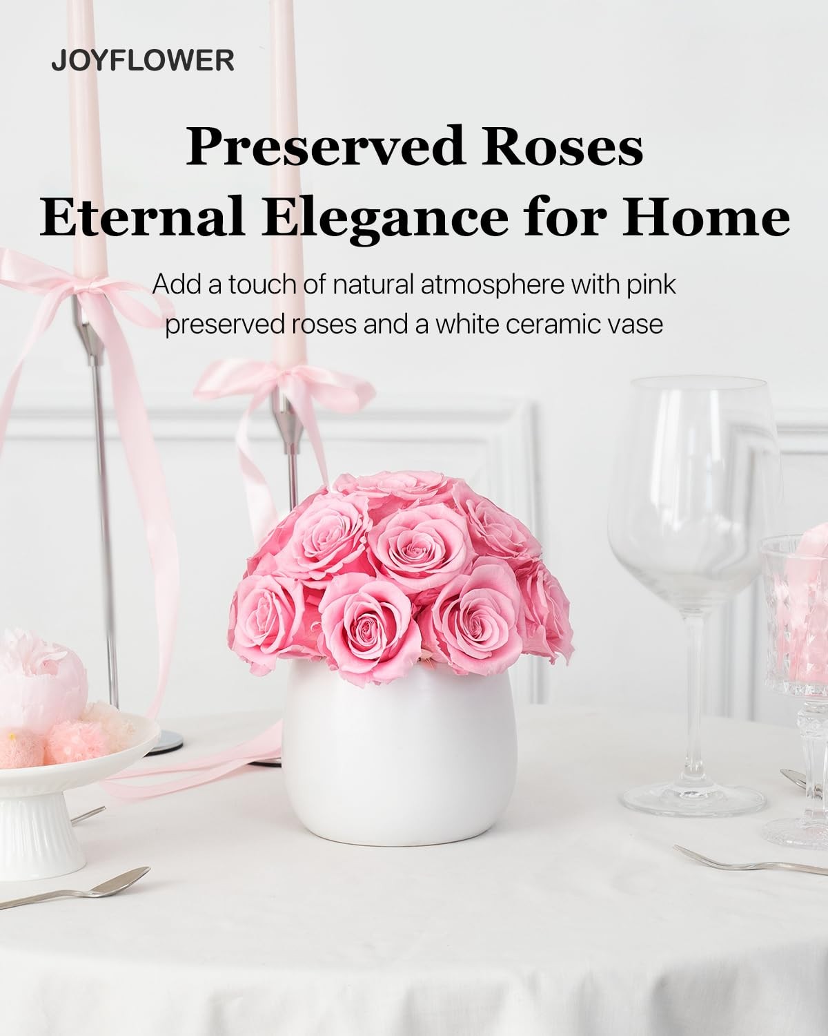 Preserved Flowers Vase Ceramic Decor, Eternal Flower Vases for Centerpieces, …