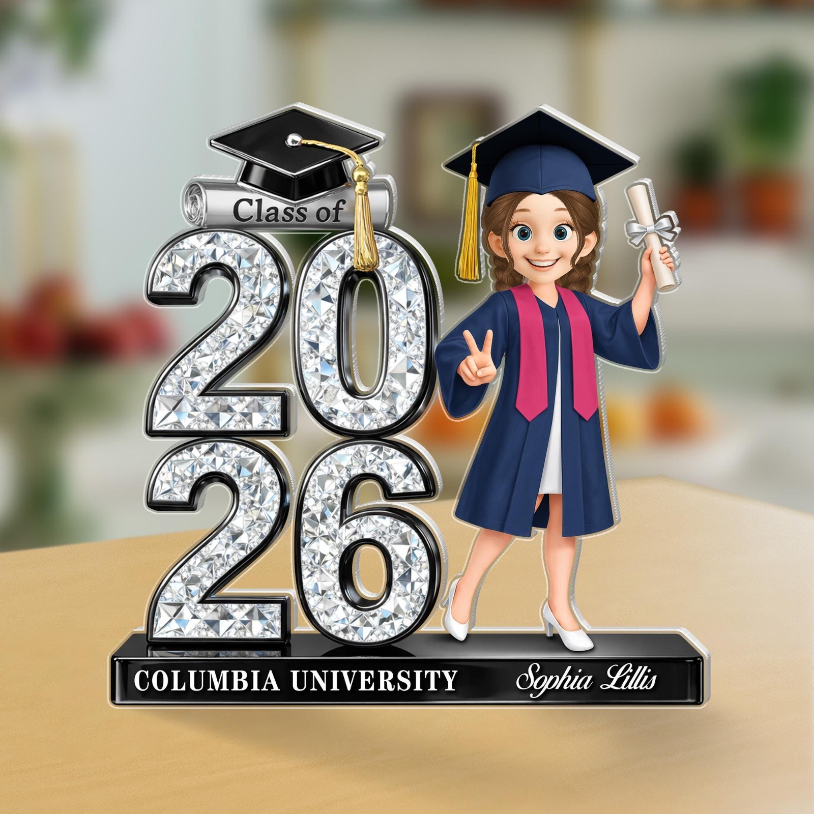 Personalized Graduation Acrylic Plaque 2026, Custom Name College Grad Gift