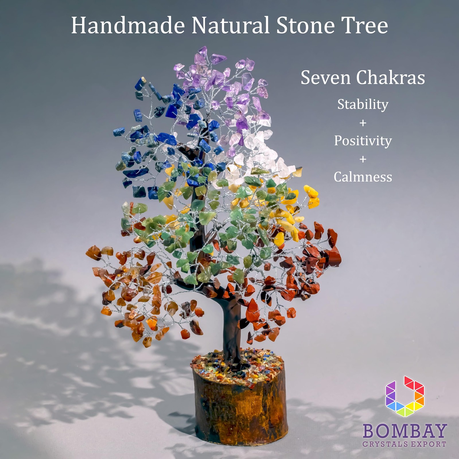 7 Chakra Crystal Tree of Life – Handmade Healing Gemstone Bonsai for Positive…