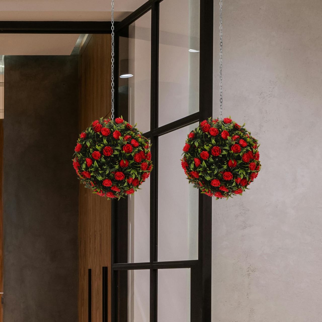 Artificial Topiary Ball 8.66In Decorative Round Greenery Sphere for Wedding H…