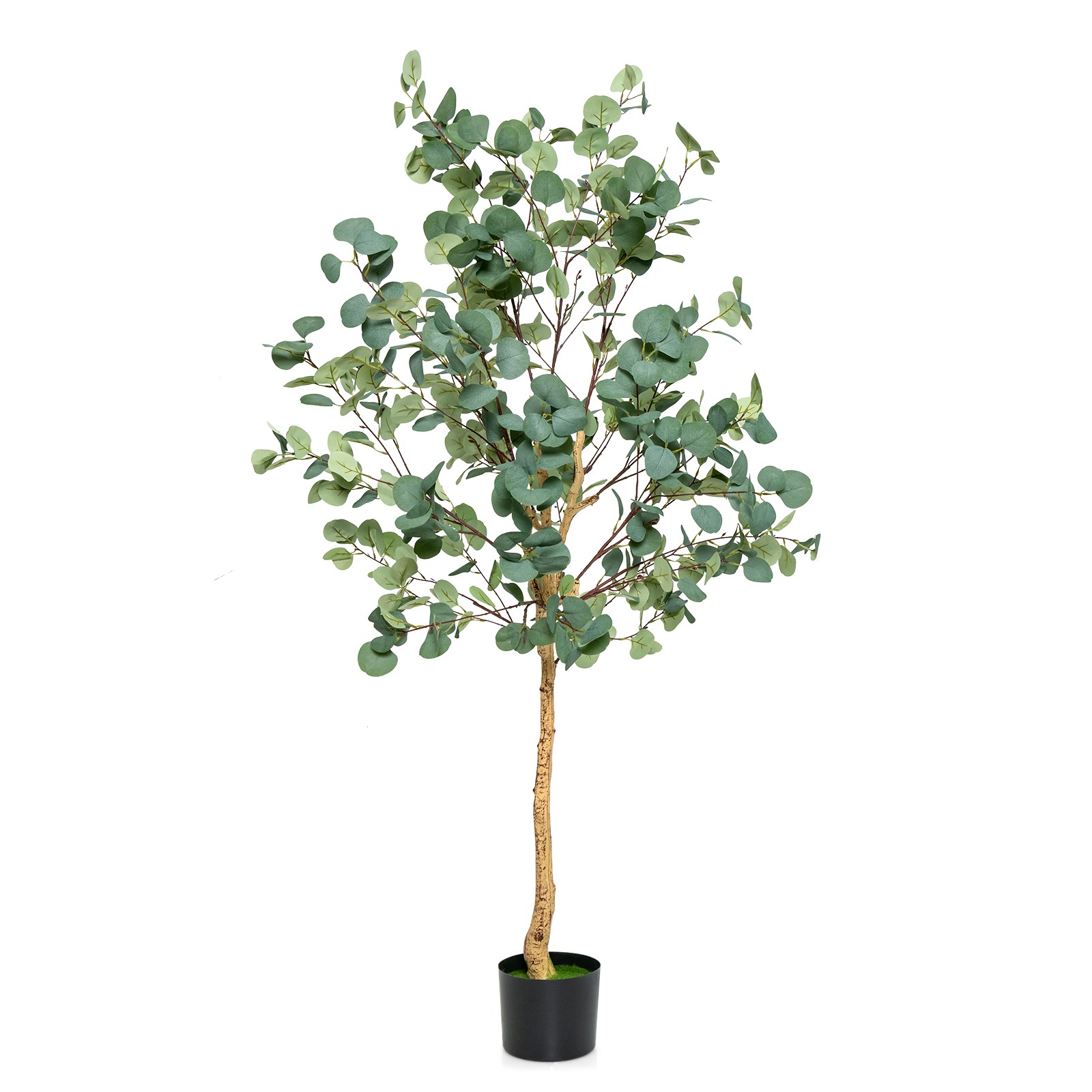 Topbuy 5.5FT Artificial Eucalyptus Tree in Plastic Nursery Pot Tall Fake