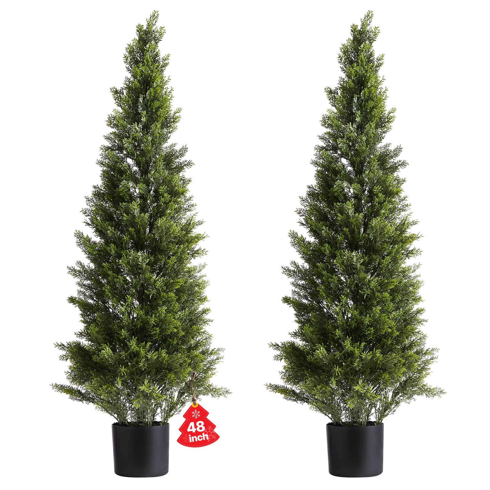VEVOR Artificial Topiary Cedar Tree 48 Inch Faux Pine Plant Outdoor Garden Home