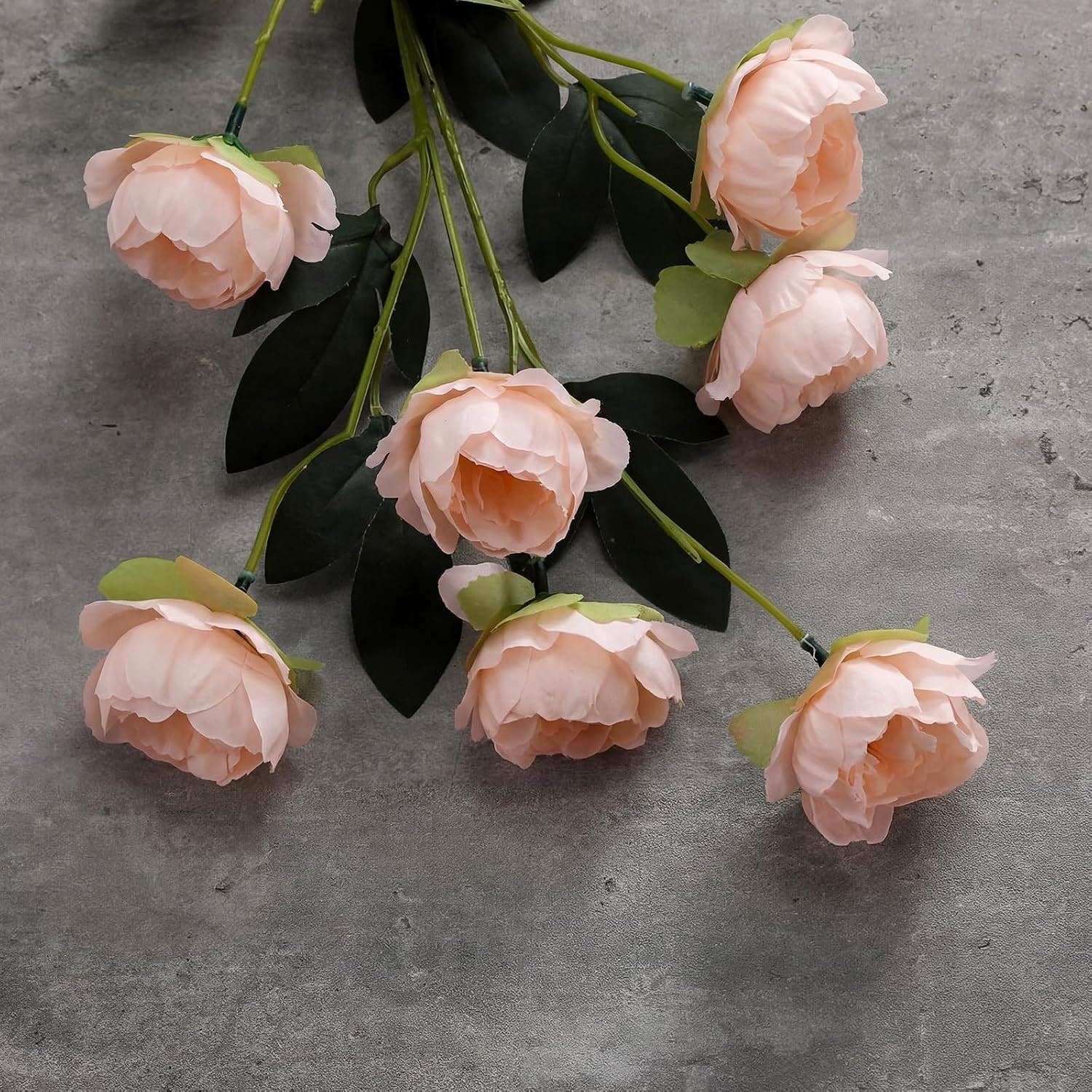 32″ Large Pink Faux Silk Peony Stems – 6 Pcs for Home Decor & Weddings