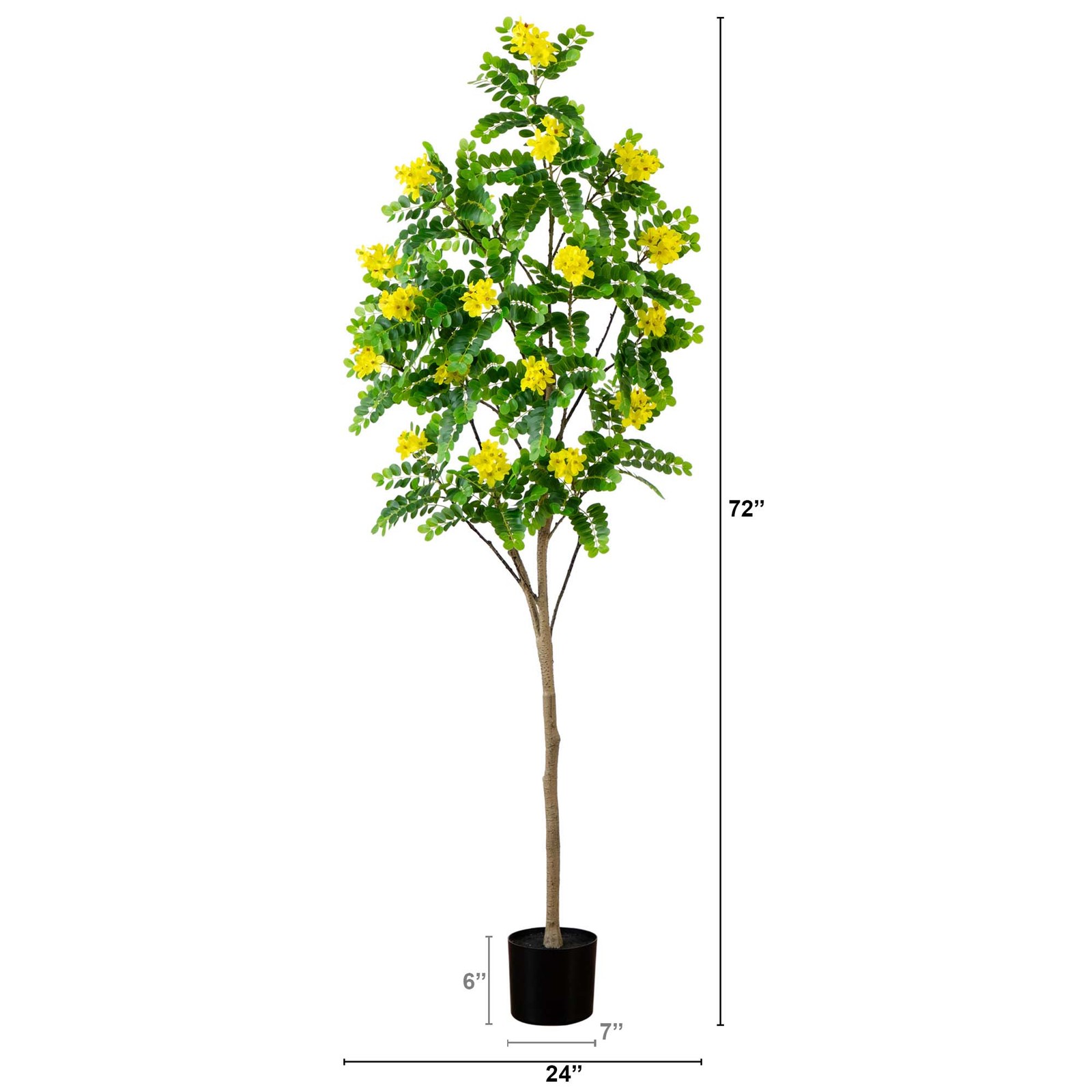 Nearly Natural 6ft Artificial Flowering Citrus Tree with Real Touch Leaves