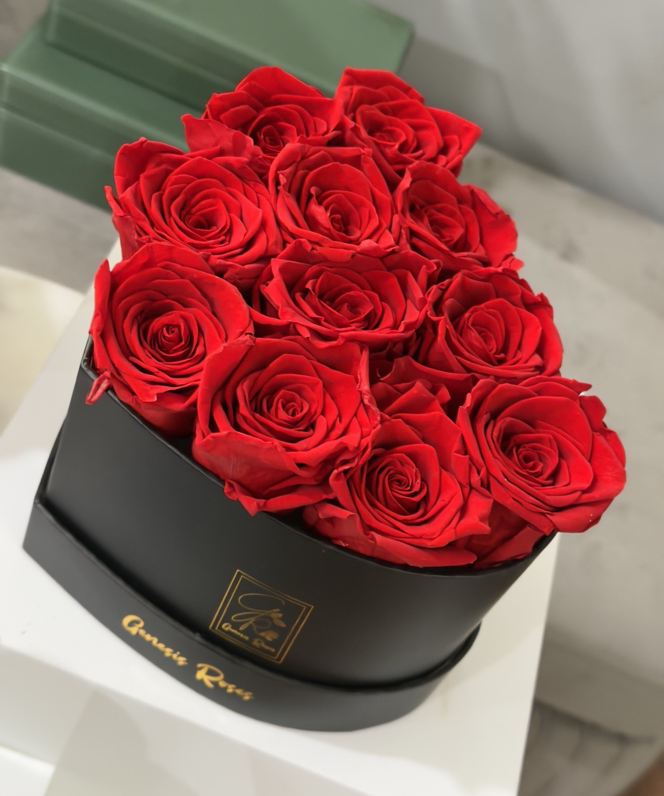 Heart box Roses/ 10-12 Preserved Roses/That Last 3 Years/100%Real Roses