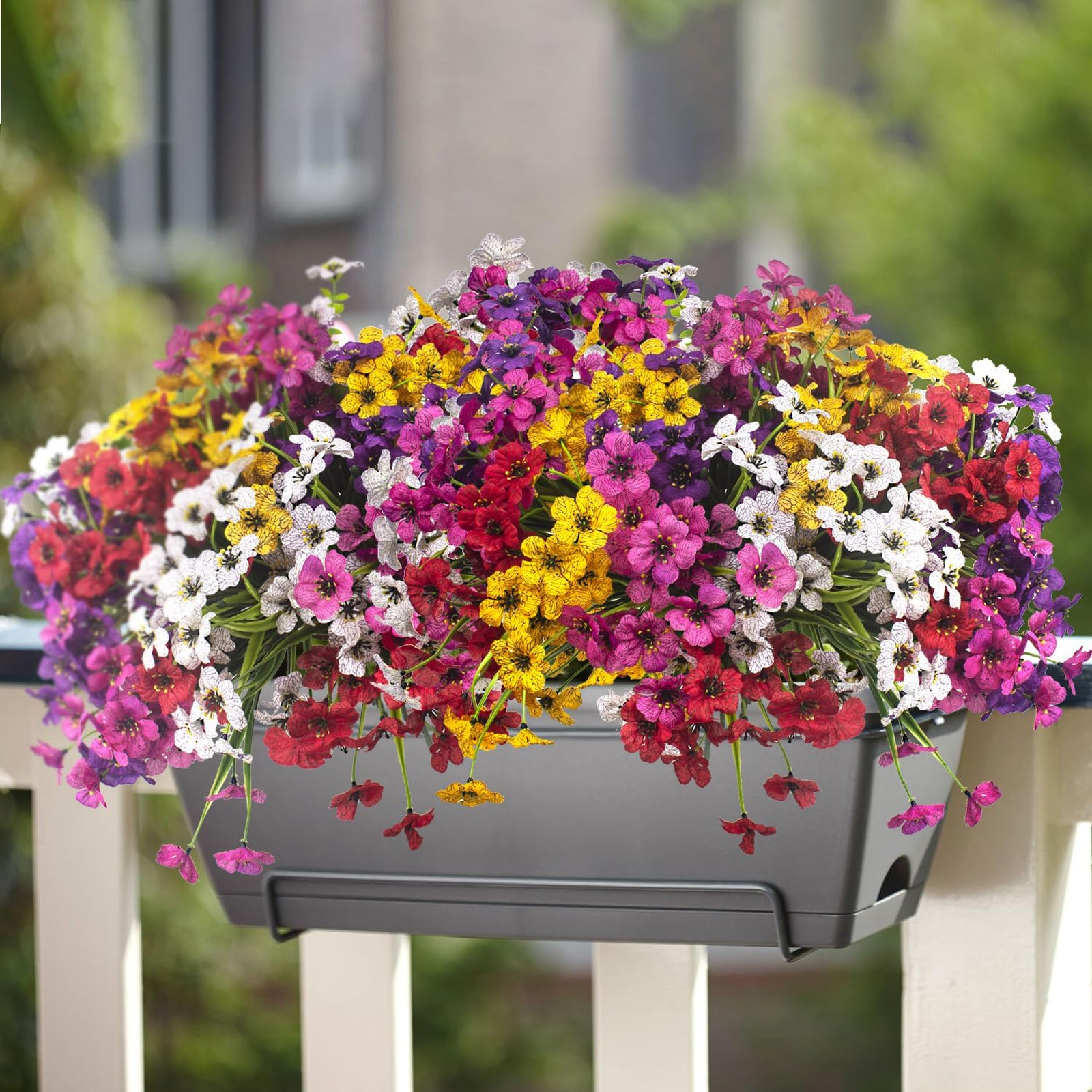 Artificial Flowers 20 Bundles UV Resistant No Fade Faux Plastic Garden Porch