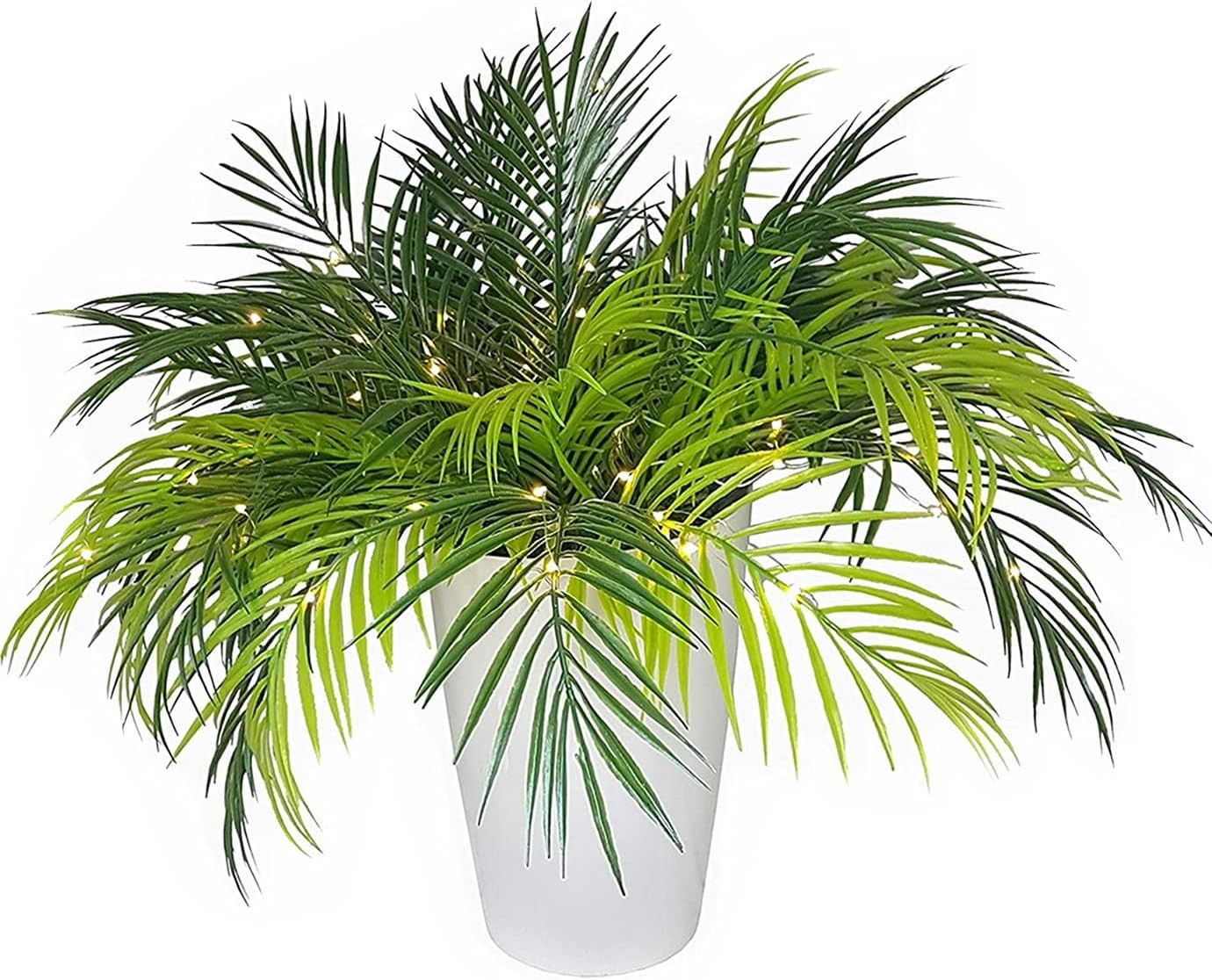 CATTREE Artificial Tropical Palm Plants, Faux Plant Plastic Shrubs Fern Leaves