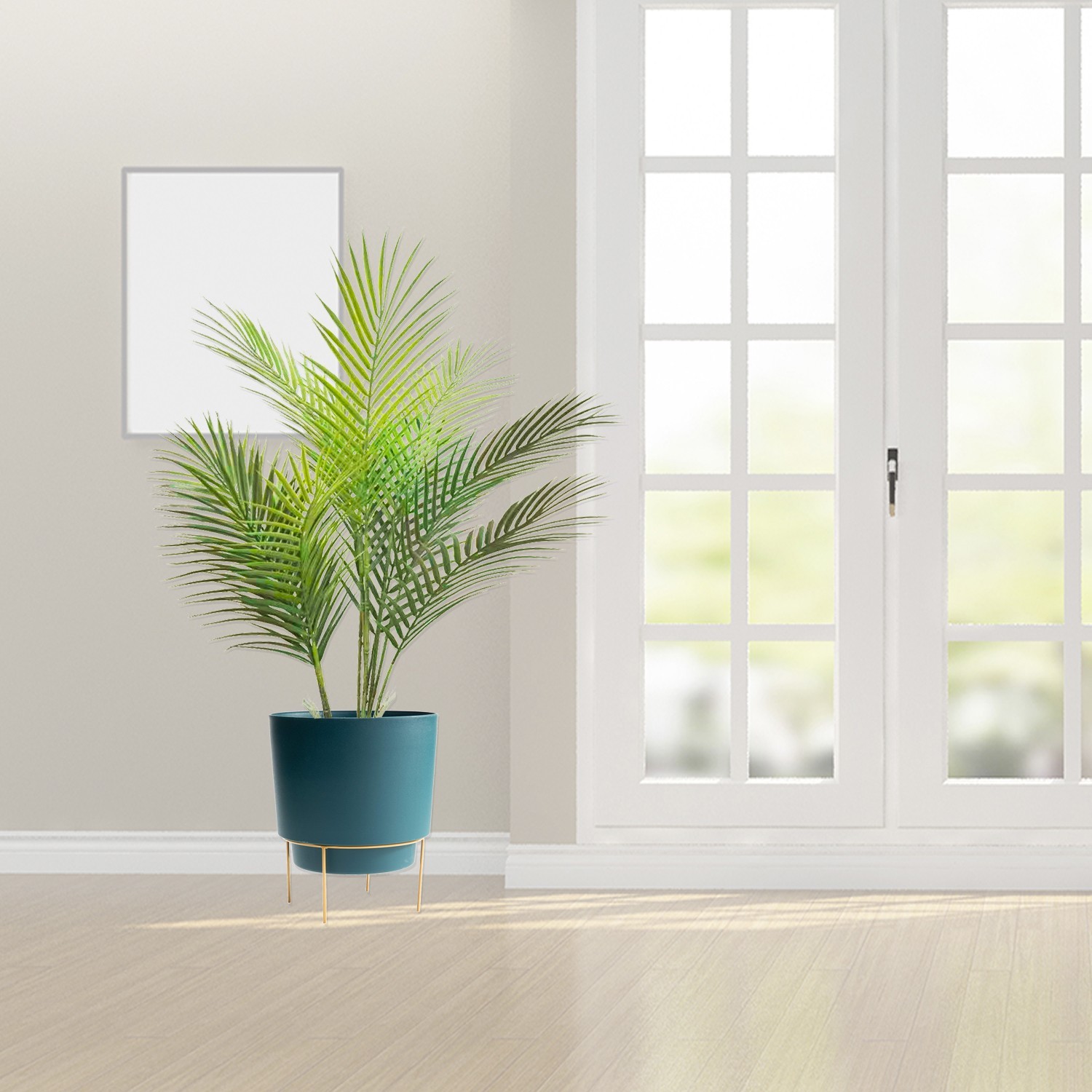 Artificial 80 cm Areca Palm Tree 2 Pcs Lifelike Fake Green Plant for Home Decor