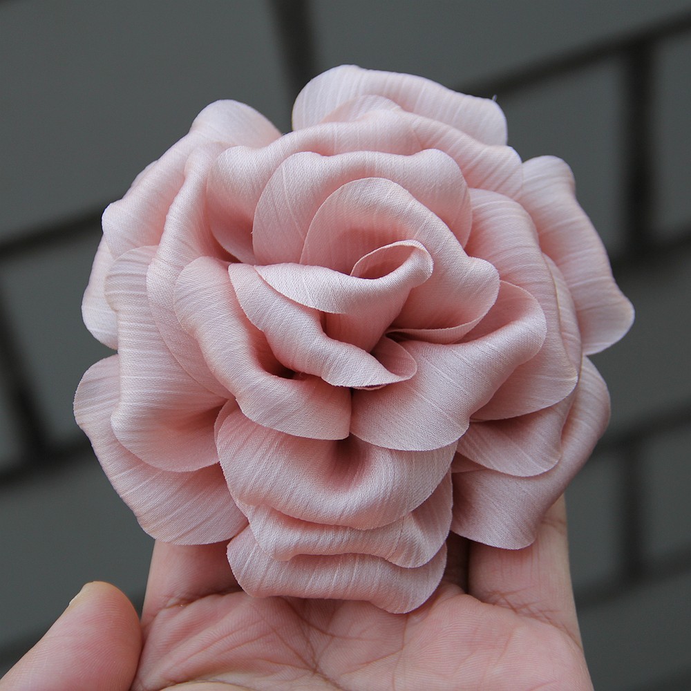 10cm Fashion Handmade Fabric Rose Flower for Women Accessories Wedding Party