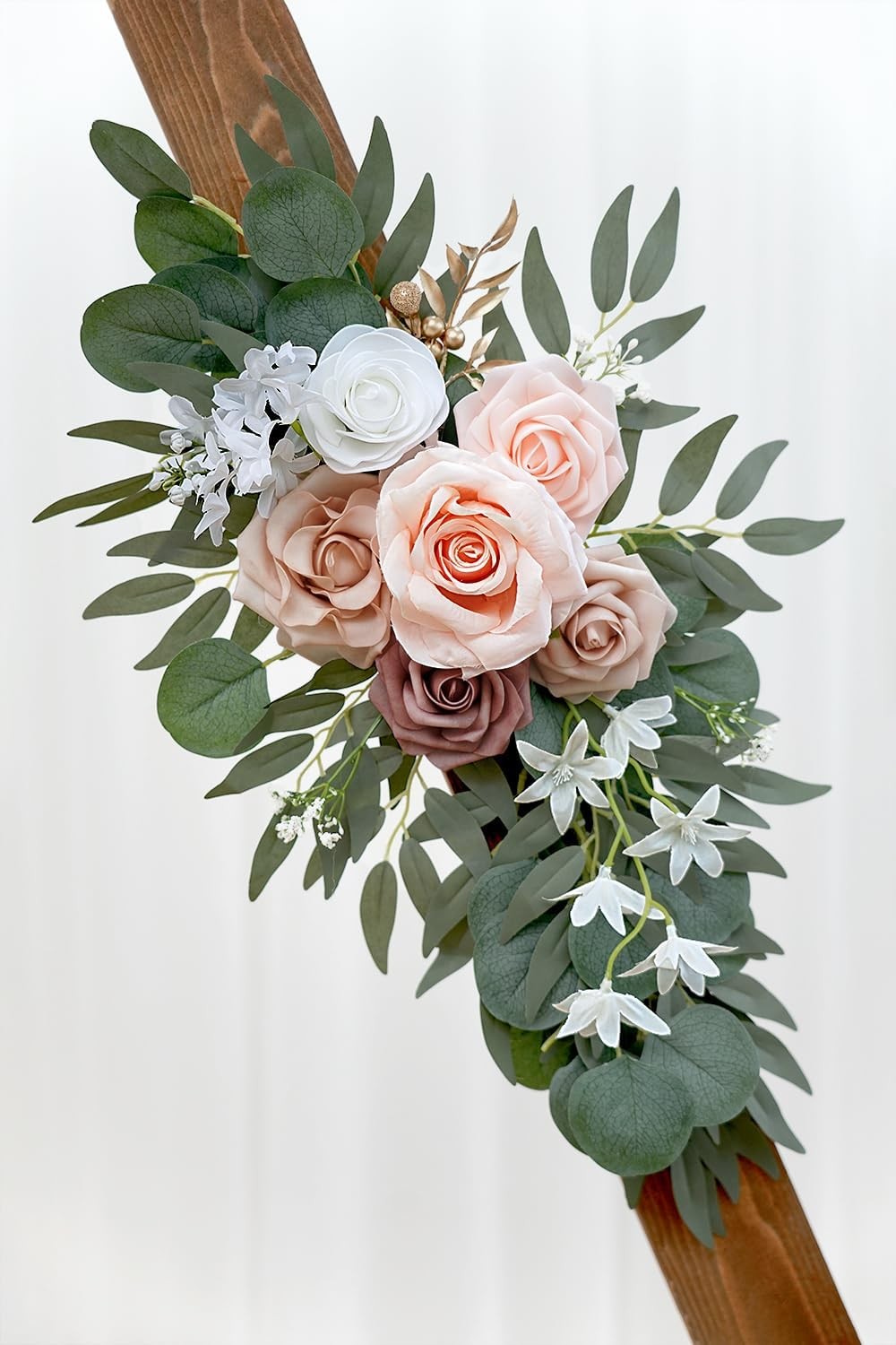 Wedding Arch Flowers (Pack of 2), Artificial Dusty Rose Flowers for Wedding