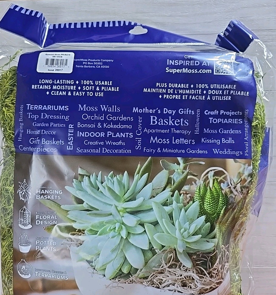 SuperMoss Forest Fresh Decorative Moss for Potted Plants, Natural Green, .534in*