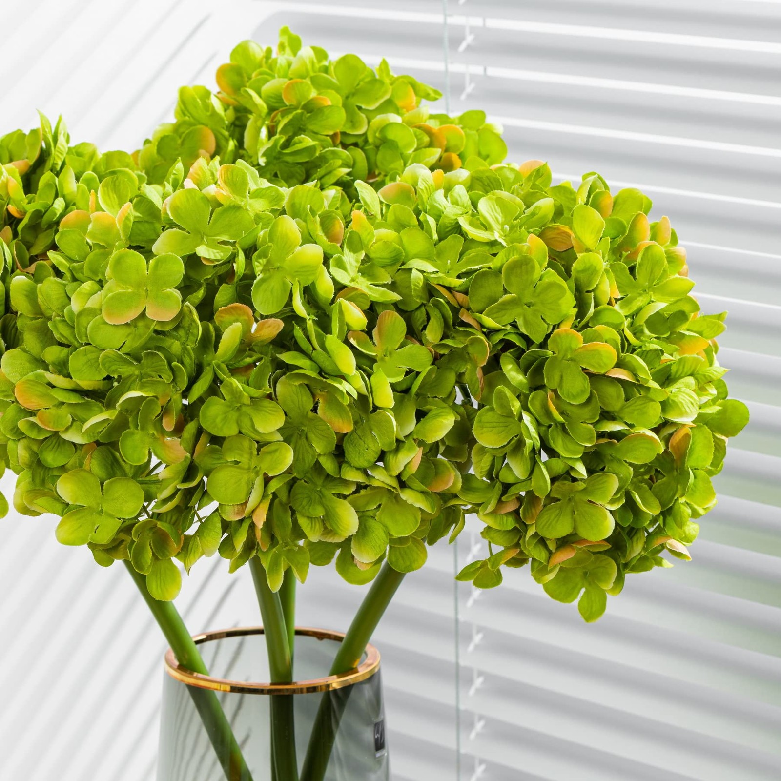 Hortensias artificiales de tacto real de 50 cm con tallo largo Arreglos florales