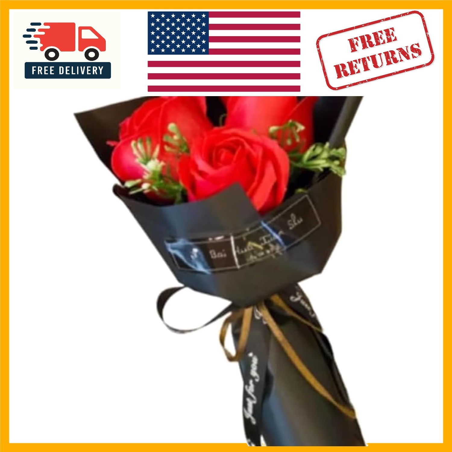Lifelike 3-Head Red Rose Bouquet – Long-Lasting Gift for Valentine’s Day & More