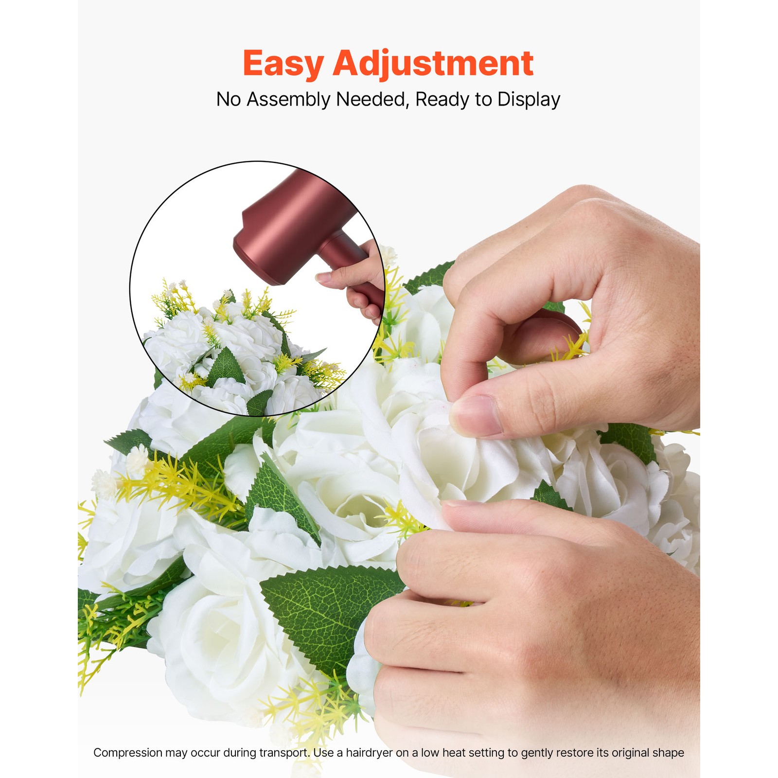 Uimoso 9.5-Inch Artificial Flower Balls for Wedding Centerpieces, Set of 10