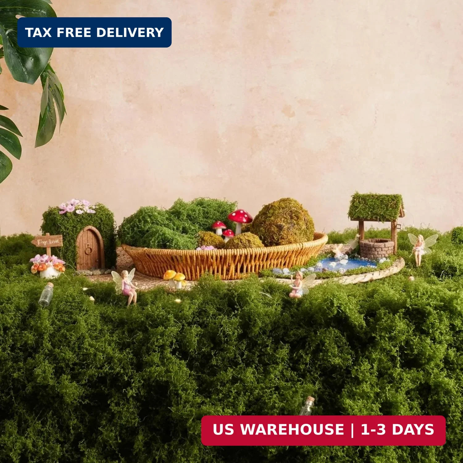 USMOLA Fake Moss Mat, Artificial Moss Table Runner for Wedding Decor Table Cente