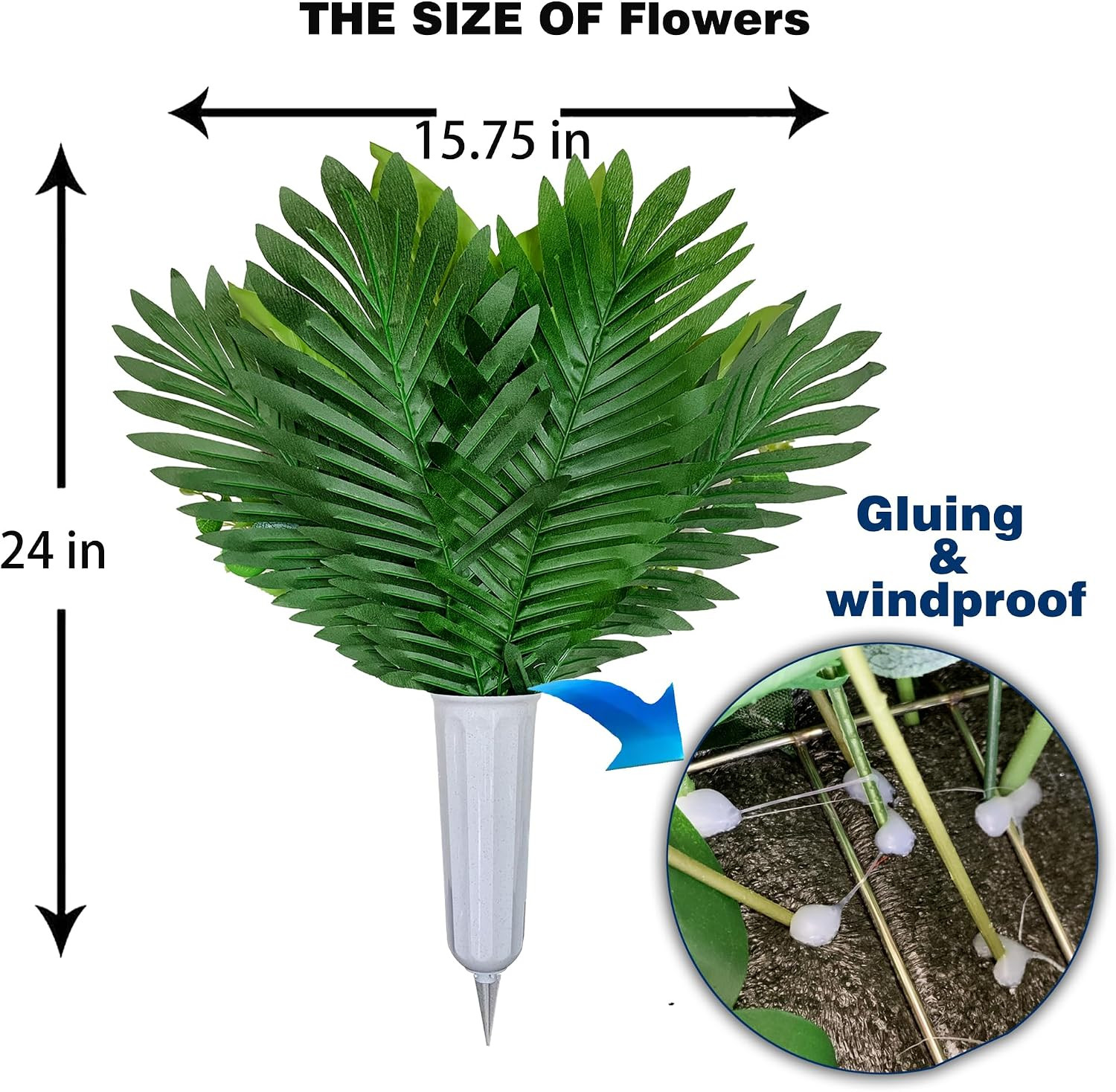 Elegant Artificial Cemetery Flower Arrangement with Vase for Headstone