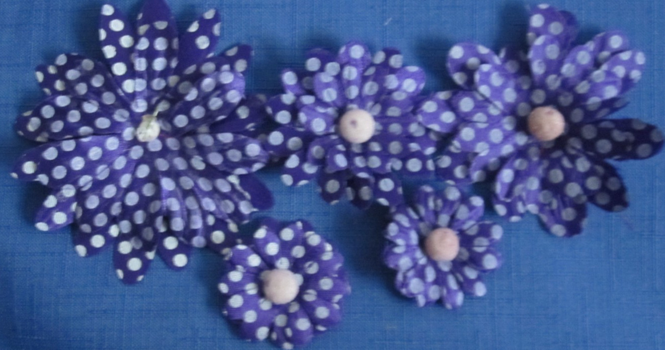 #9 Lot-38 Used Silk Flower Blooms Polka Dot Daisy 1.5-3.5″ Multiple Colors