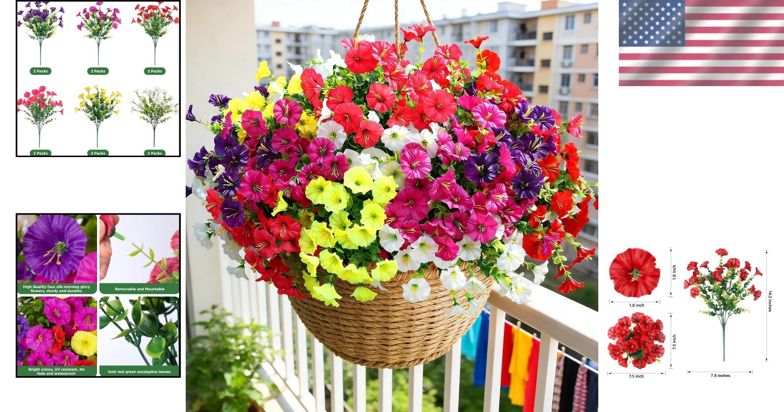 Vibrant UV-Resistant Faux Plants – 12 Bundles for Effortless Outdoor Style