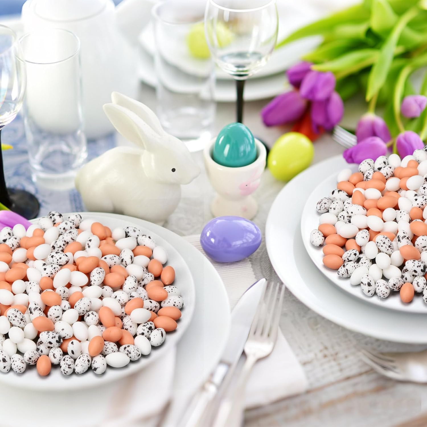 120 Pcs Artificial Mini Bird Eggs Decoration Resin Artificial Eggs for DIY Craft