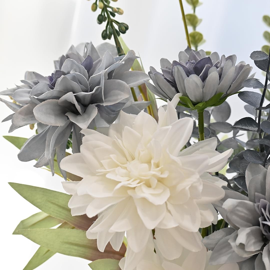Fake Flowers in Vase,Silk Dahlias in Vases,Flower Arrangements for Table,Used…
