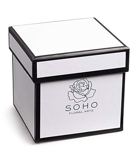 | Roses in A Box | Genuine Roses that Last for Years White Square 4ct. Red