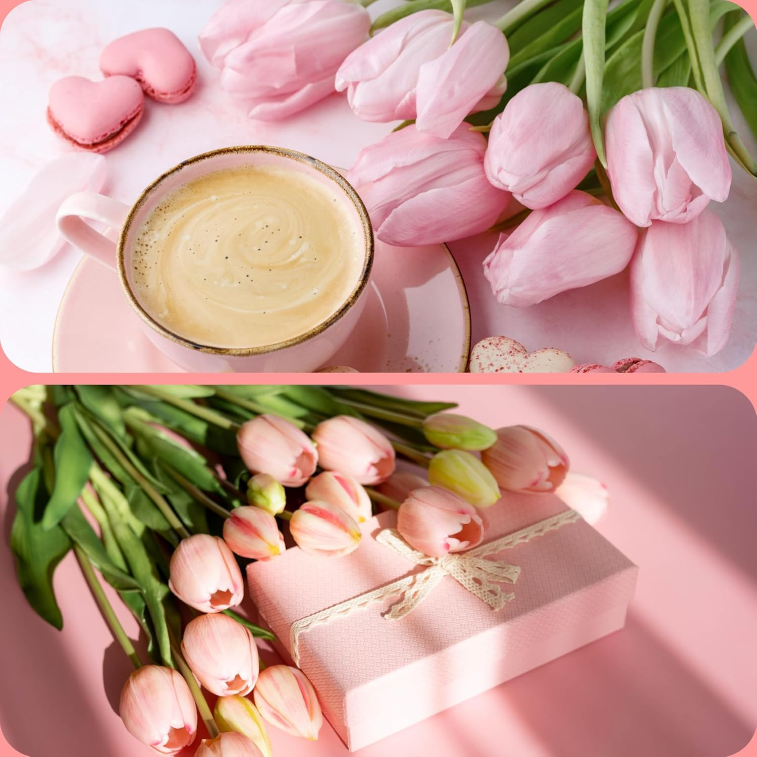 30 Pcs Fake Tulips Artificial Flowers Real Touch PU Faux Flowers Tulip Stems for