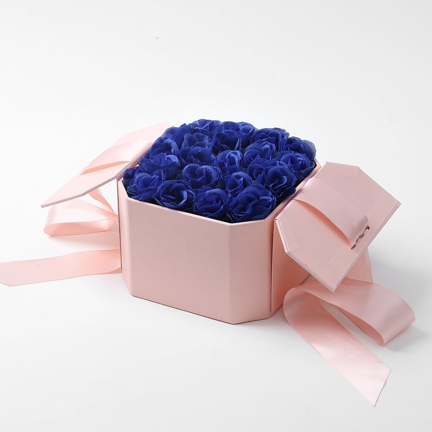 100 PCS 1.3 Inch Mini Deep Blue Artificial Rose Heads Fake Flowers DIY Decor