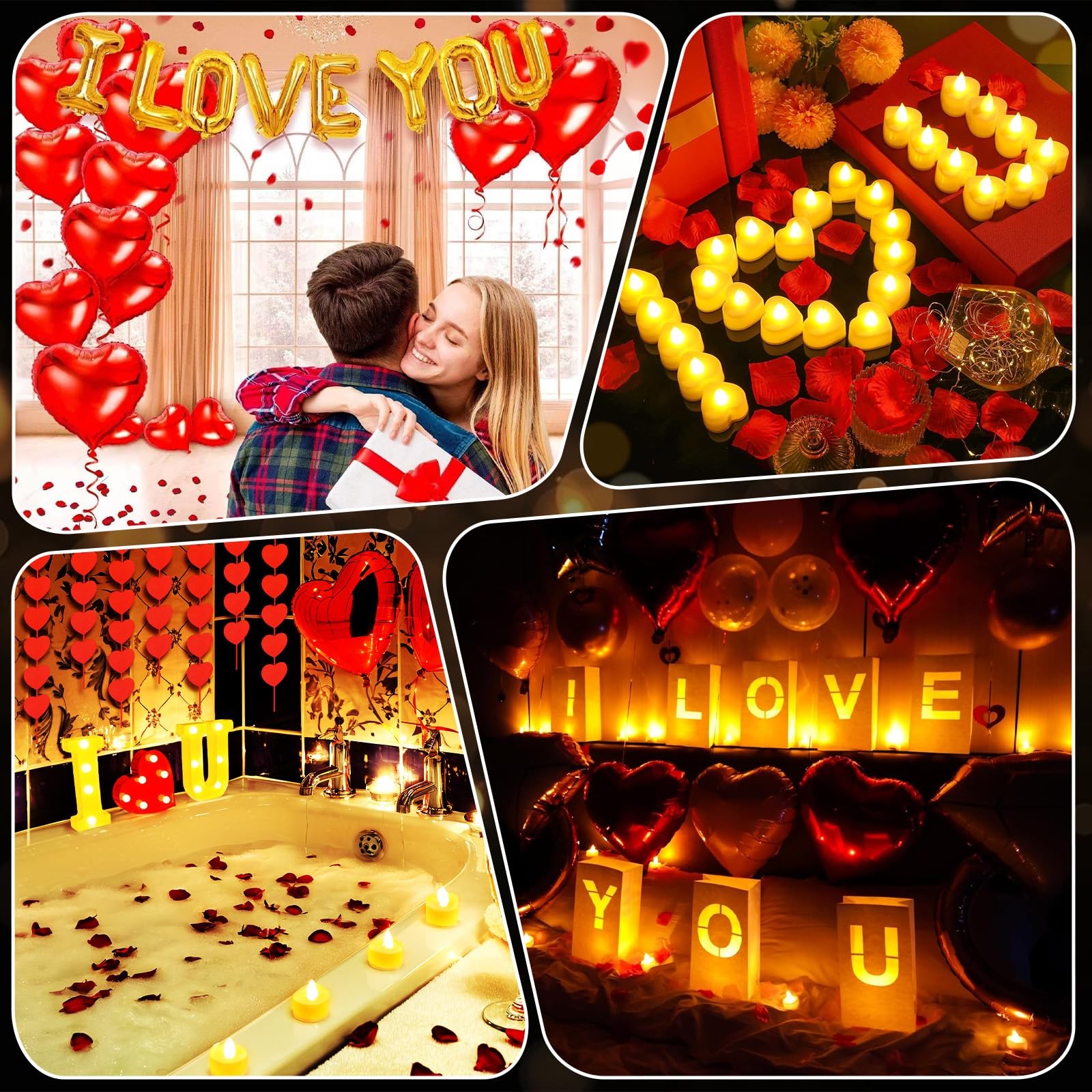 6000+PCS Rose Petals and Candles Set for Romantic Decorations Special Night -…
