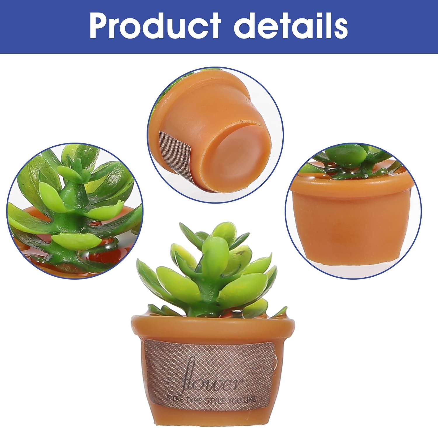 Mini Car Plant Decor,4Pcs Cute Succulent Dashboard Decorations Mini Succulent Ca