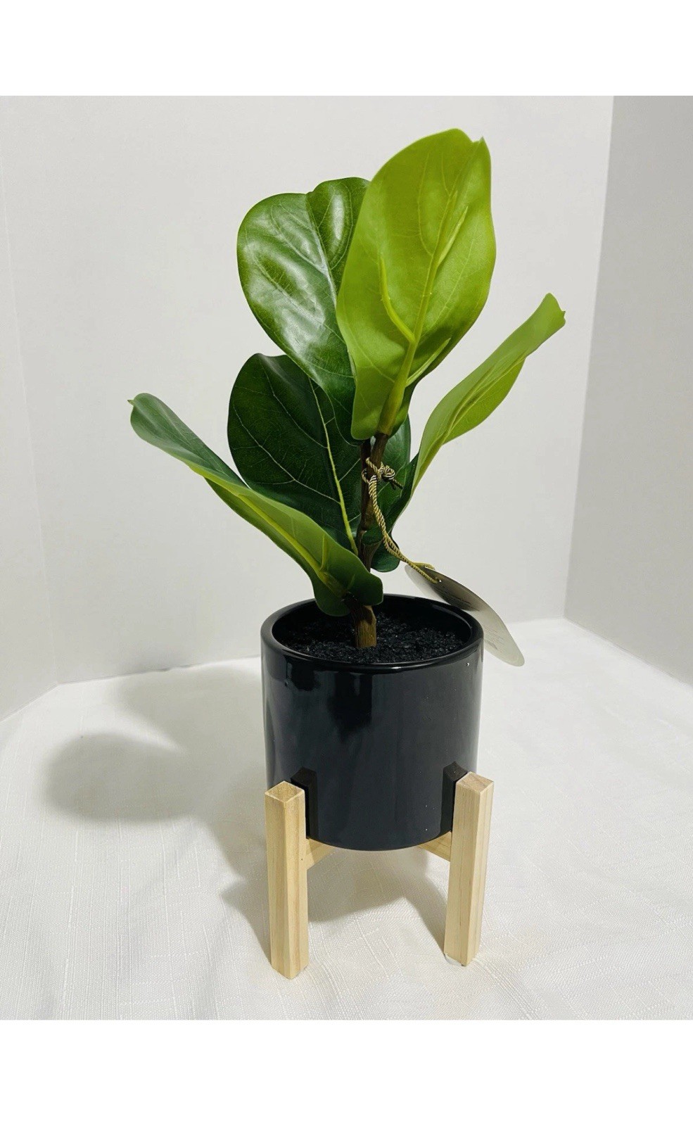 Threshold Artificial Faux Fiddle Leaf Plant in Pot Plant w/stand for Home Decor