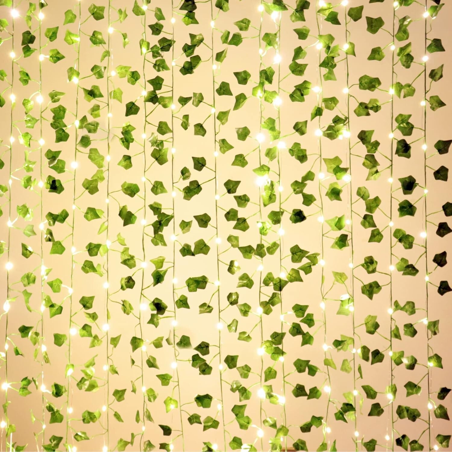 12 Pack Fake Vines for Room Decor with 100 LED String Light Artificial Ivy Garla