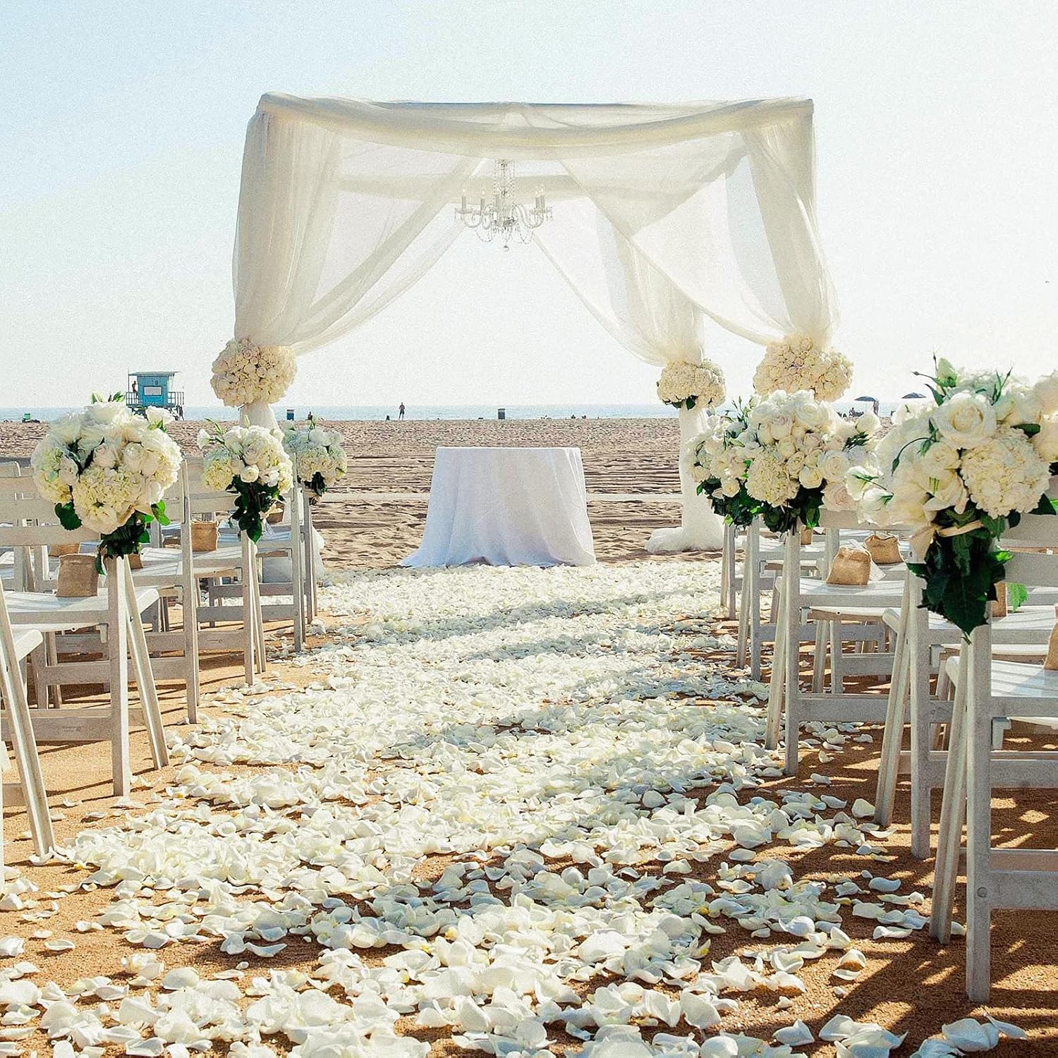 5000 Pcs Rose Petals Artificial Silk Flowers Petals, Ivory | Artificial Rose Pet