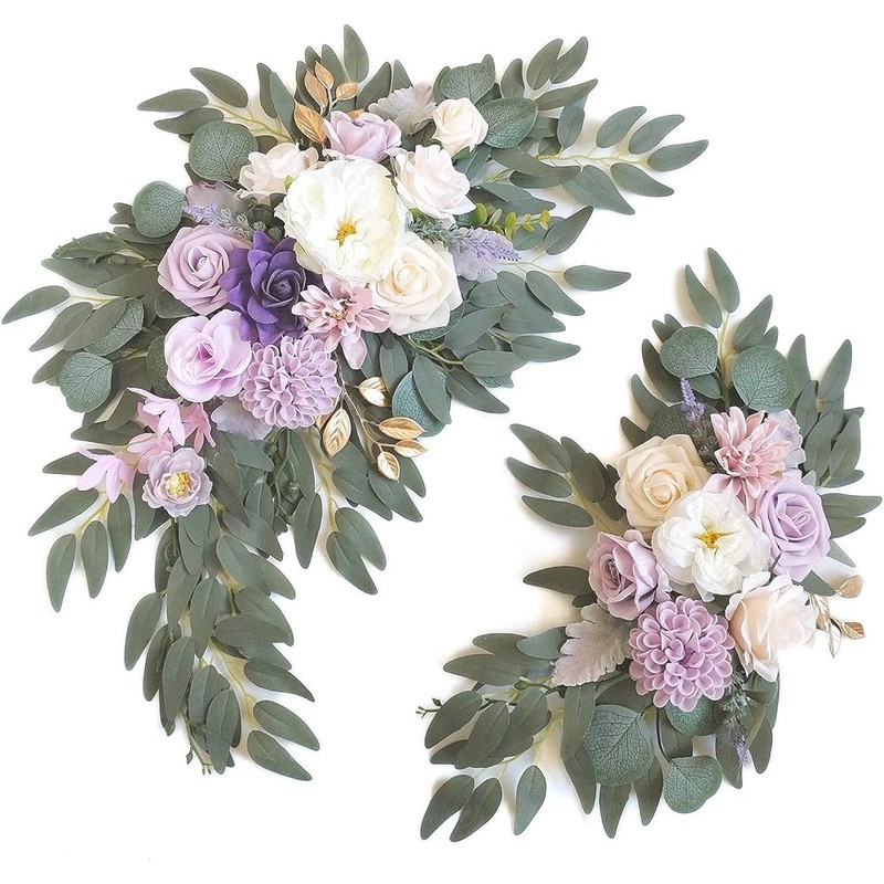 Artificial Flower Wedding Arch Decor Swag Silk Foam Floral Arrangement Set New