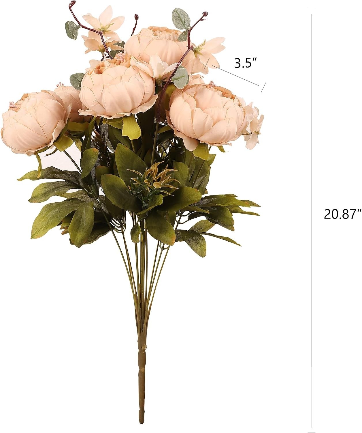 Realistic Faux Silk Peonies in Light Champagne – Perfect for Every Occasion