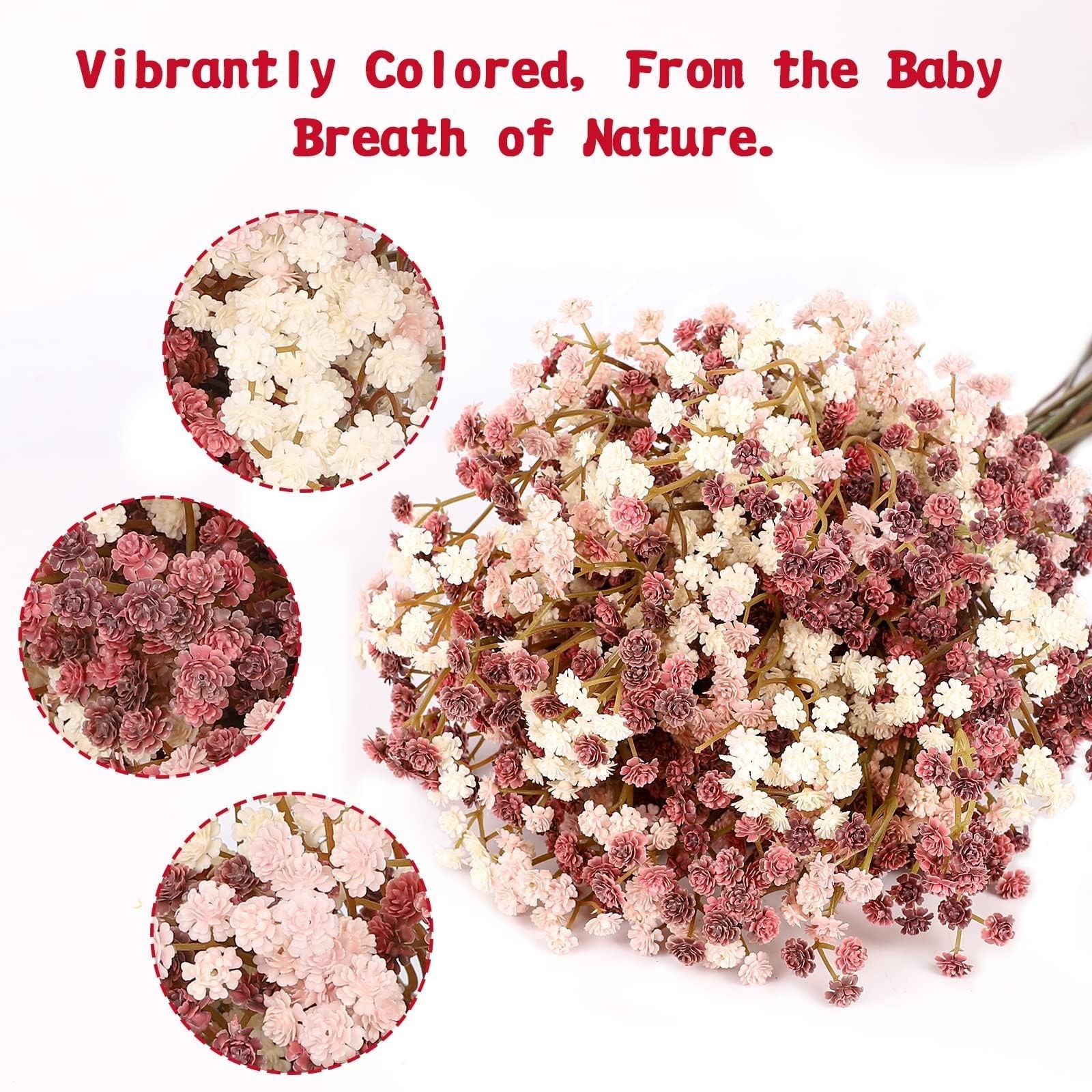 N&T NIETING Baby Breath Flowers Artificial Bulk, 10Pcs Fake Gypsophila Plants…