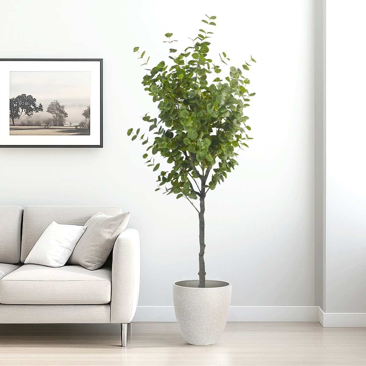 Artificial Eucalyptus Tree with Plant Pot, Natural Large Faux Plants