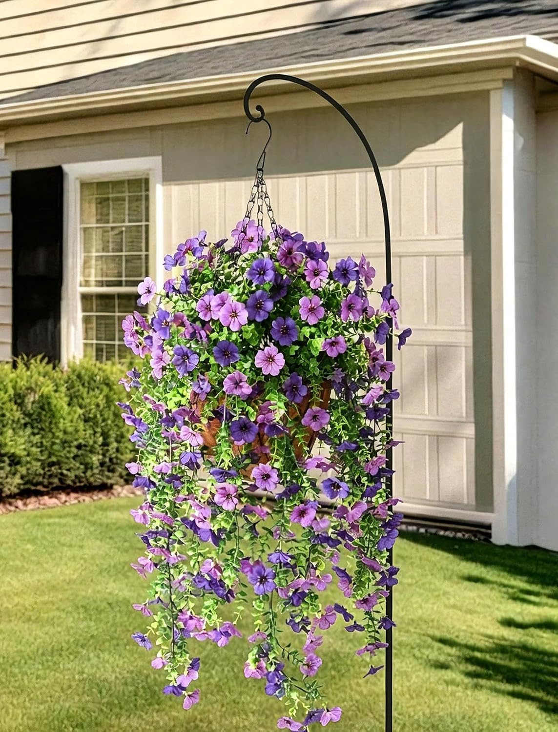 Violet Eucalyptus Faux Silk Flowers – 2 Packs UV Resistant Outdoor Decor