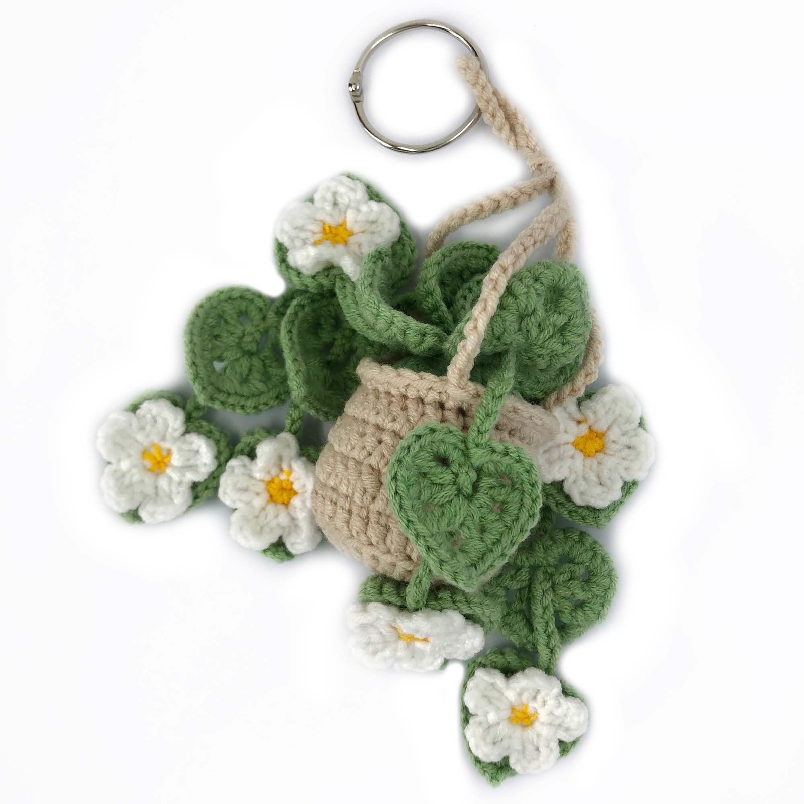 Cute Crochet Hanging Succulent Plant for Car, Aesthetic Decor Car Rear View M…