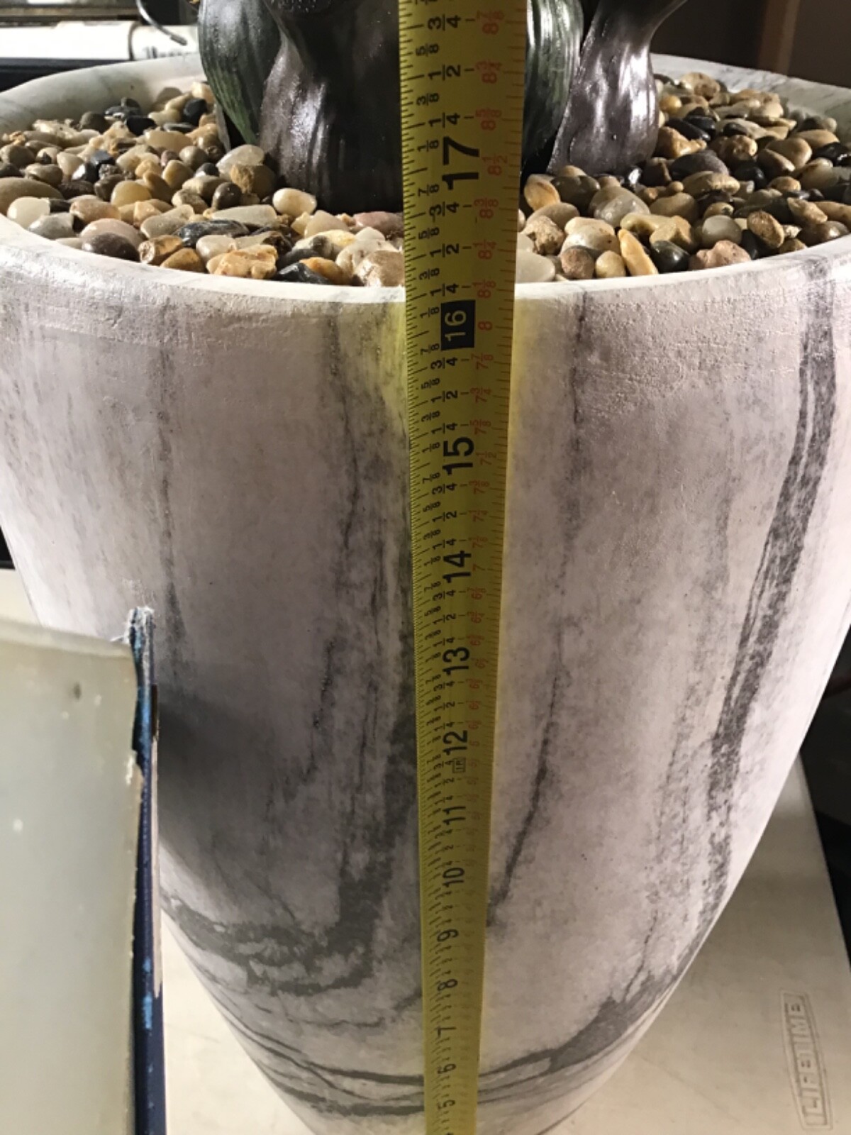 Agave with Marble Textured Planter 36” High