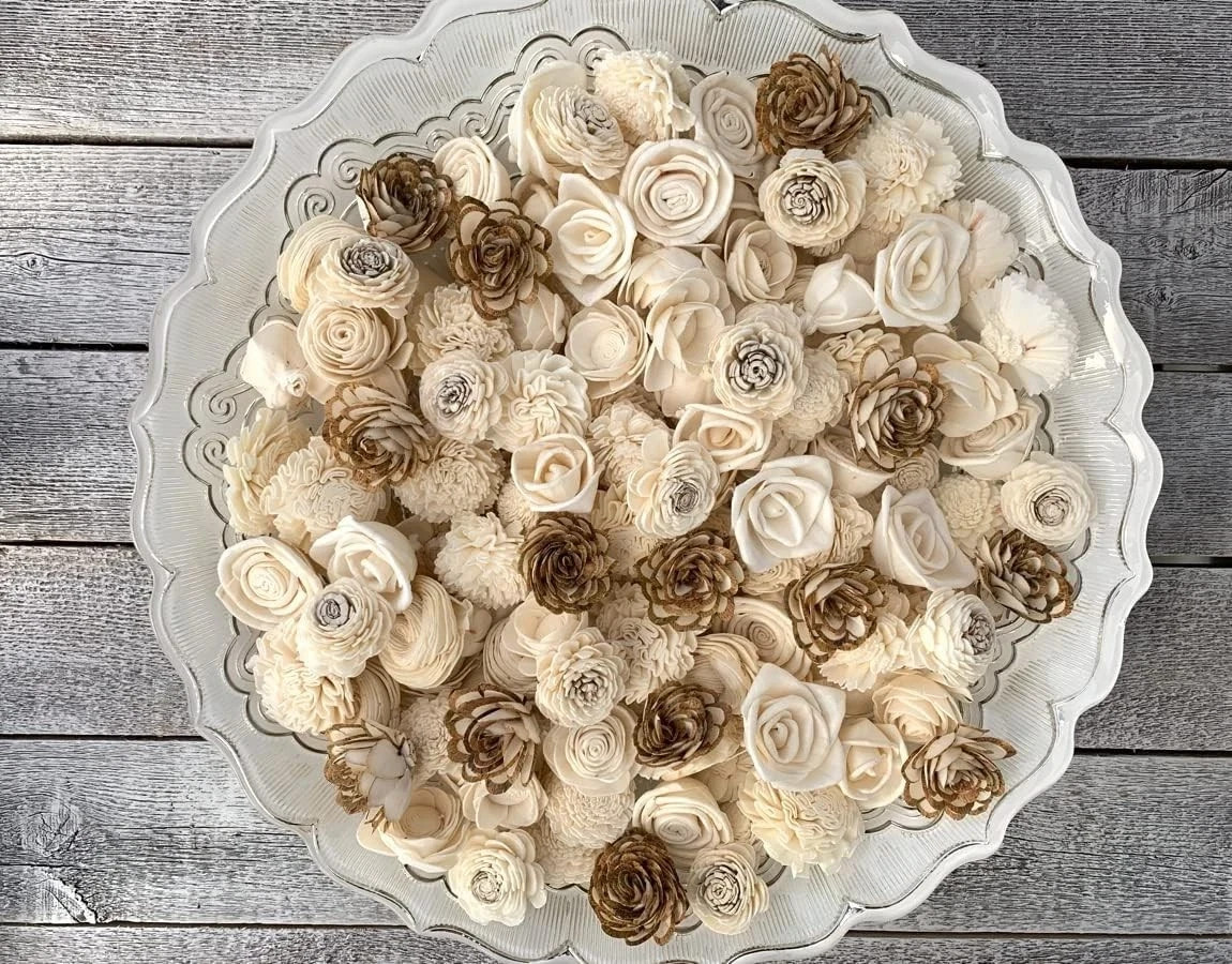 Mini Sola Wood Flowers Random Assortment – Set of 50 (Size Natural & Skin