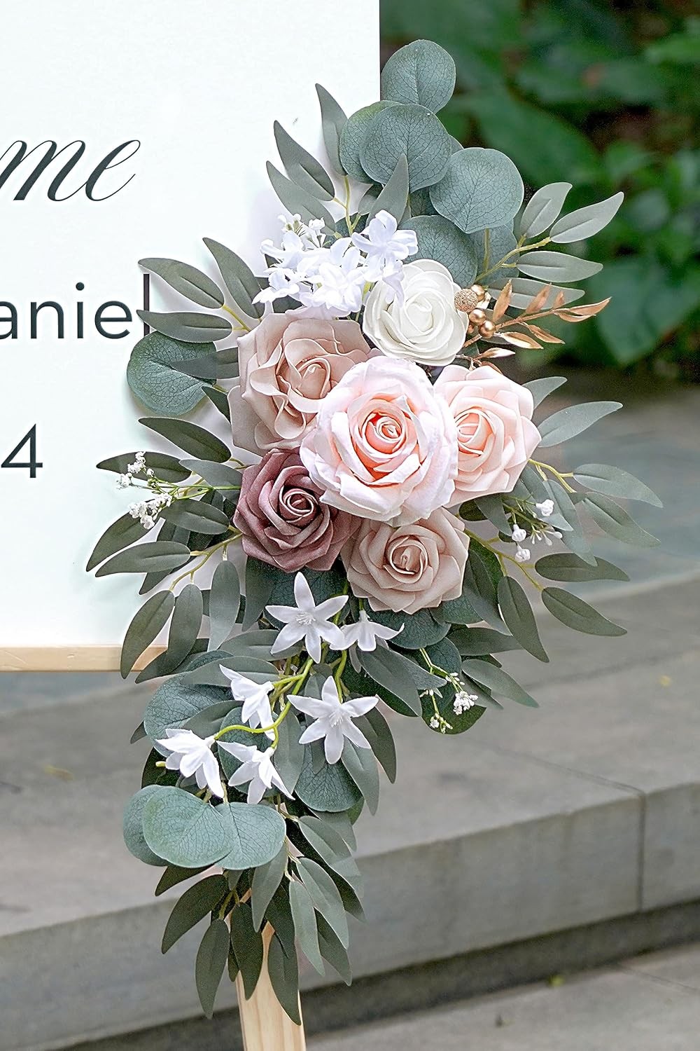Wedding Arch Flowers (Pack of 2), Artificial Dusty Rose Flowers for Wedding