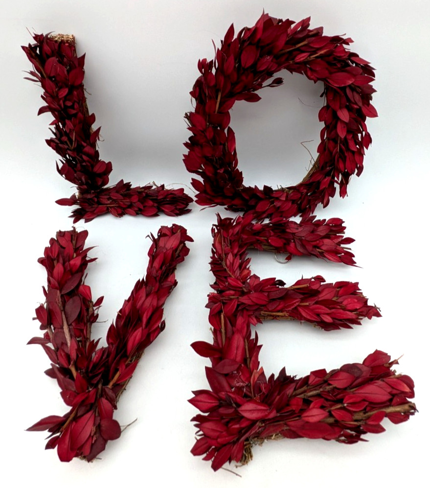 Preserved Myrtle Branches Letters Of Love Hooks To Hang Wall Decor