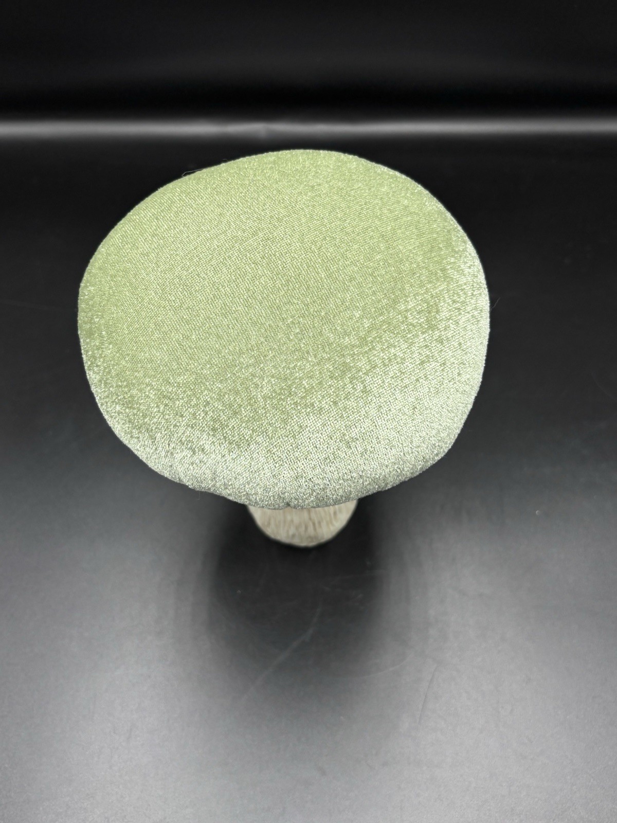 Set Of 2 Flora Bunda Soft Velvet Mushrooms Shelf Sitters Retro Tan/green Large