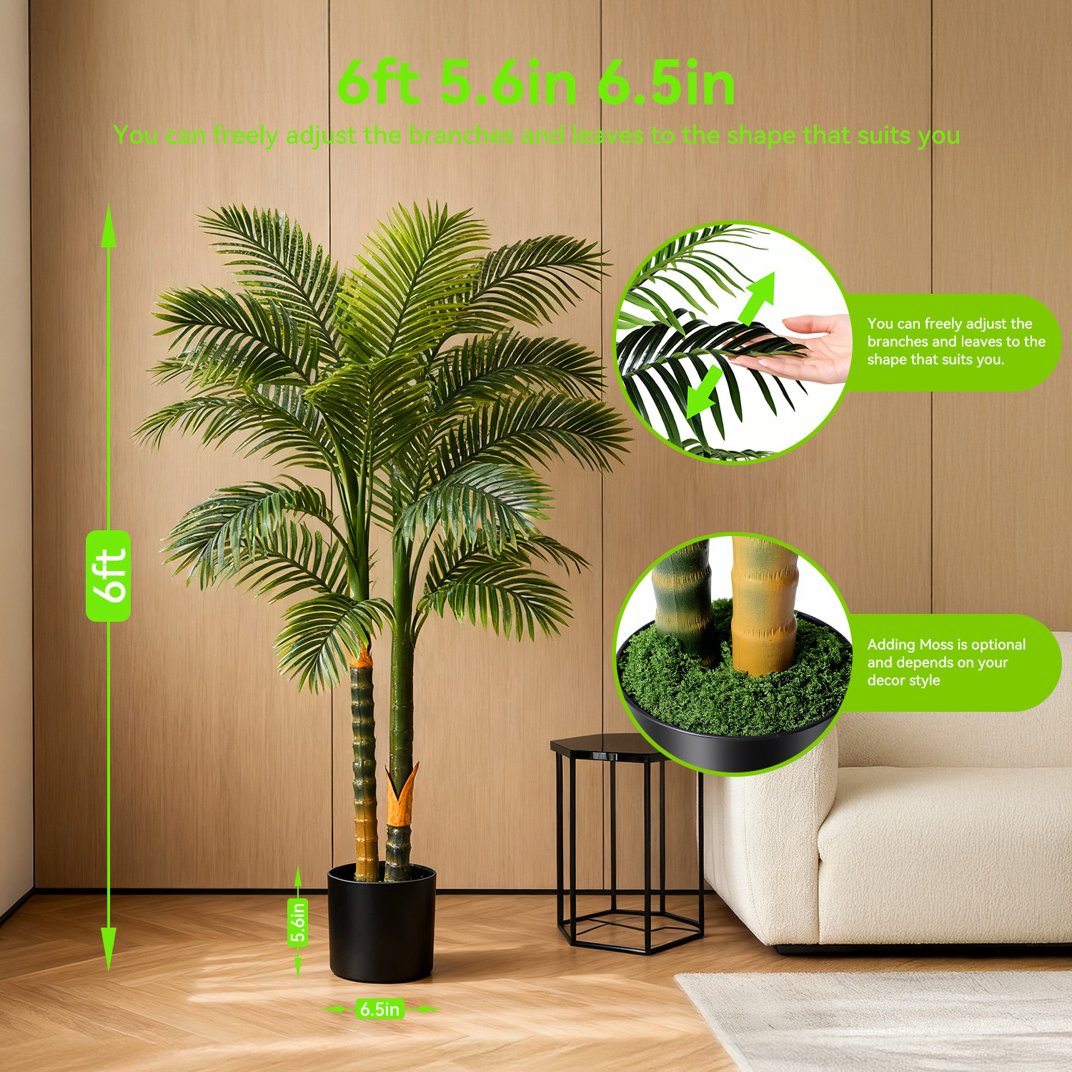 NOVAROOT 5FT/6FT Artificial Tree With Planter,Artificial Plants for Home Decor