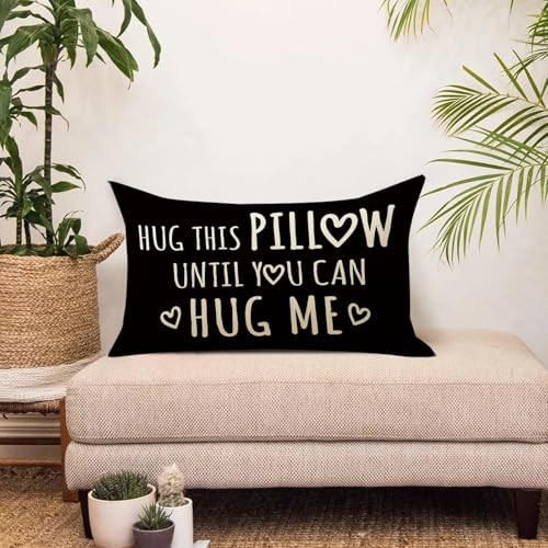 1347 Hug This Pillow Until You Can Hug Me Lumbar Decorative Throw Hug Pillow